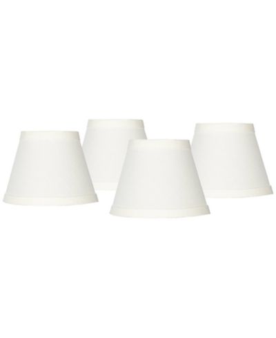 Springcrest Set of 4 Empire Chandelier Lamp Shades Cream Small 3" Top x 5" Bottom x 4" High Candelabra Clip-On Fitting