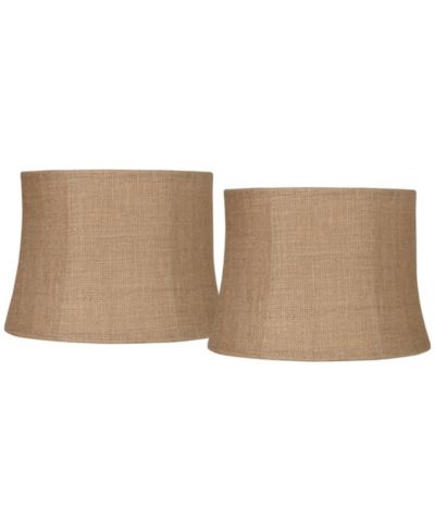 Набор из 2 абажуров Springcrest Softback Drum: натуральный джут, Medium 12" Top x 14" Bottom x 10" High