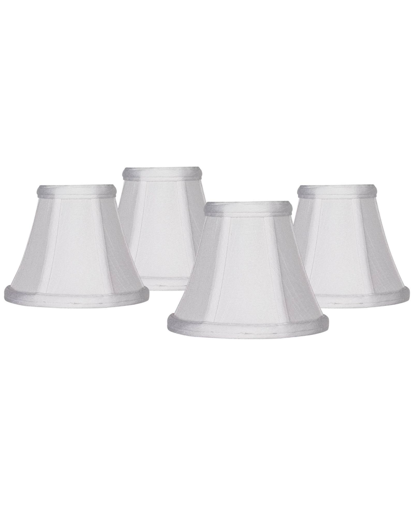 Springcrest Imperial Shade Set of 4 Empire Chandelier Lamp Shades White Small 3" Top x 6" Bottom x 5" High Candelabra Clip-On Fitting