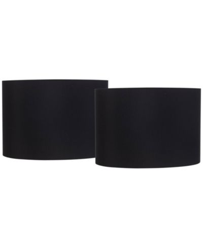Springcrest Set of 2 Hardback Drum Lamp Shades Medium 16" Top x 16" Bottom x 11" High Spider Replacement Harp Finial Fitting