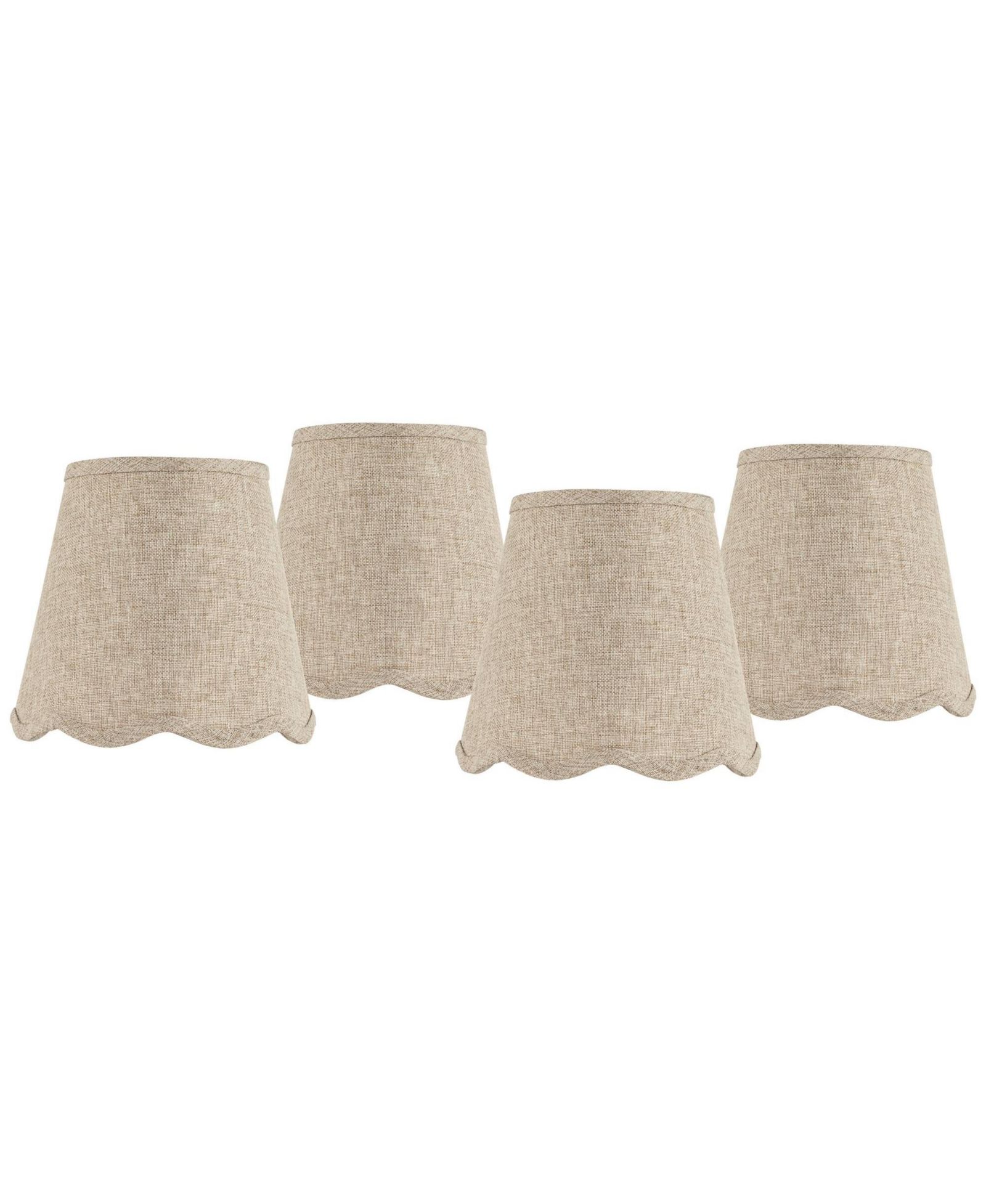 Набор сменных абажуров Springcrest 4" Top x 6" Bottom x 5 1/2" High x 5 1/2" Slant Scalloped Clip On Candelabra 4 шт