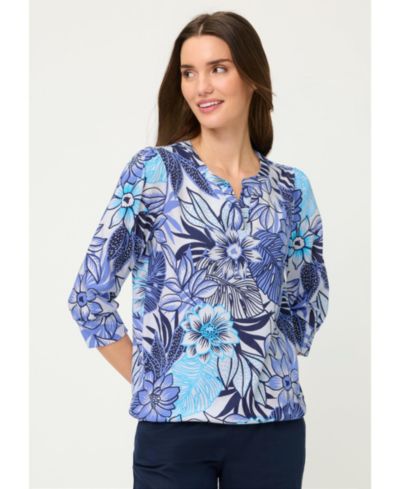Женская футболка Olsen Floral Split Neck