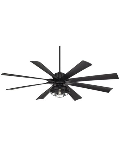 Possini Euro Design 70" Defender Modern Industrial Indoor Outdoor Ceiling Fan LED Light Remote