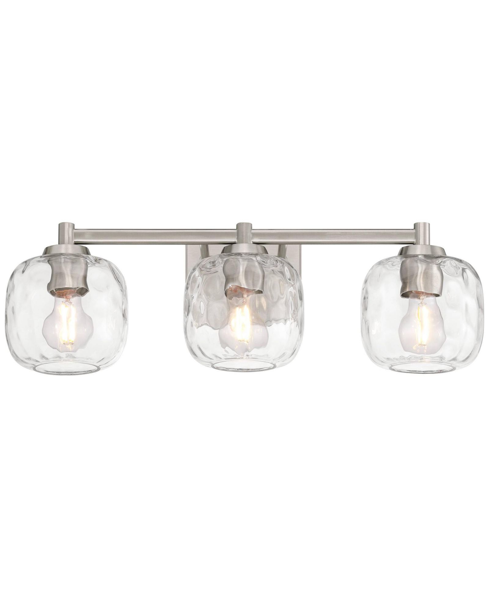 Потолочный светильник Possini Euro Design Mio 23"W Brushed Nickel Water Glass 3-Light Bath Light