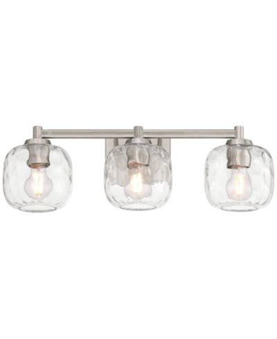 Потолочный светильник Possini Euro Design Mio 23"W Brushed Nickel Water Glass 3-Light Bath Light