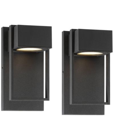 Уличный настенный светильник Possini Euro Design Pavel Modern LED Downlight Set of 2 Metal 9 1/2"