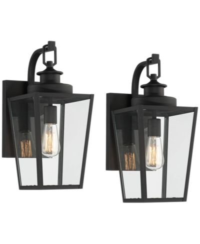 Комплект уличных настенных светильников Possini Euro Design Ackerly, 2 шт., прозрачное стекло