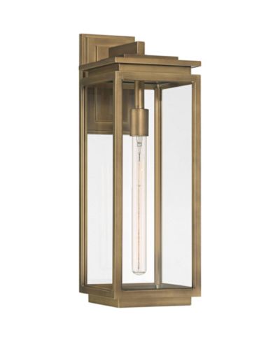 Possini Euro Design настенный уличный светильник Atkins 21 1/4" из состаренной латуни