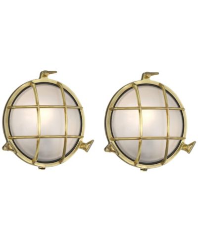 Possini Euro Design Possini Euro Anjali 10"H Bulkhead Outdoor Wall Light Set of 2