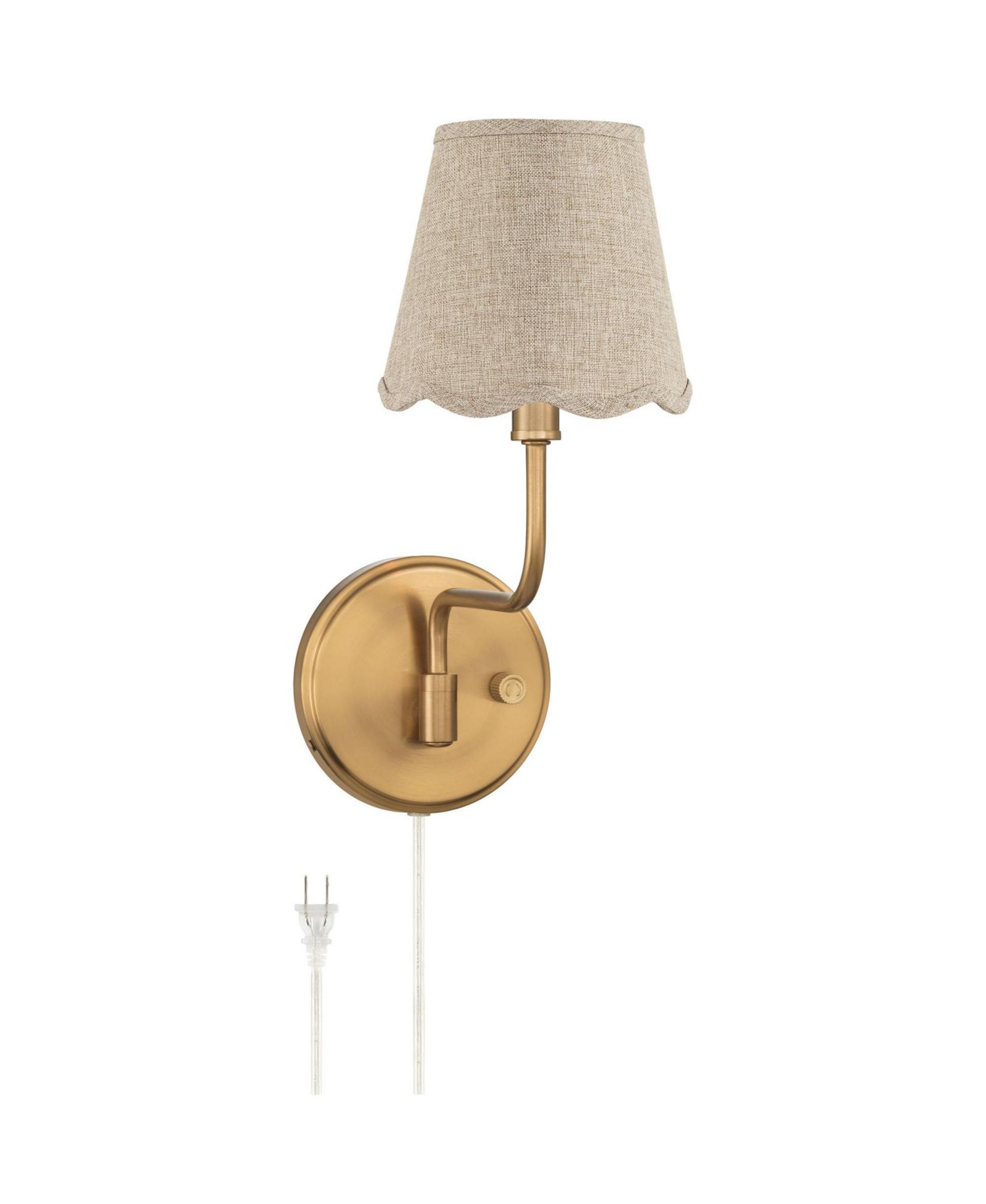 Настенное бра Possini Euro Design Ophelia 9 1/2"H Warm Brass с абажуром