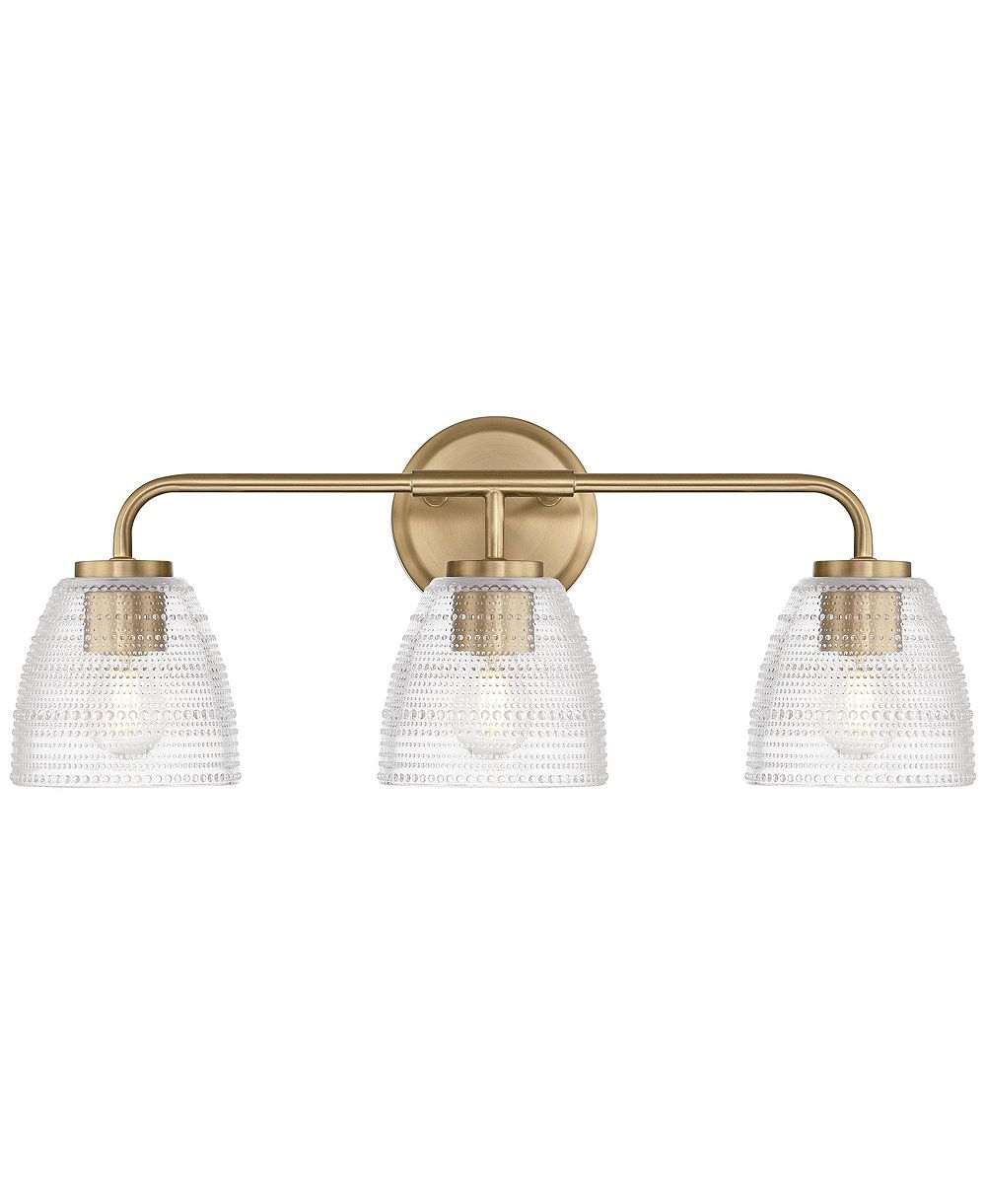 Possini Euro Design Possini Euro Sabrina 22" Wide Satin Brass and Glass 3-Light Bath Light