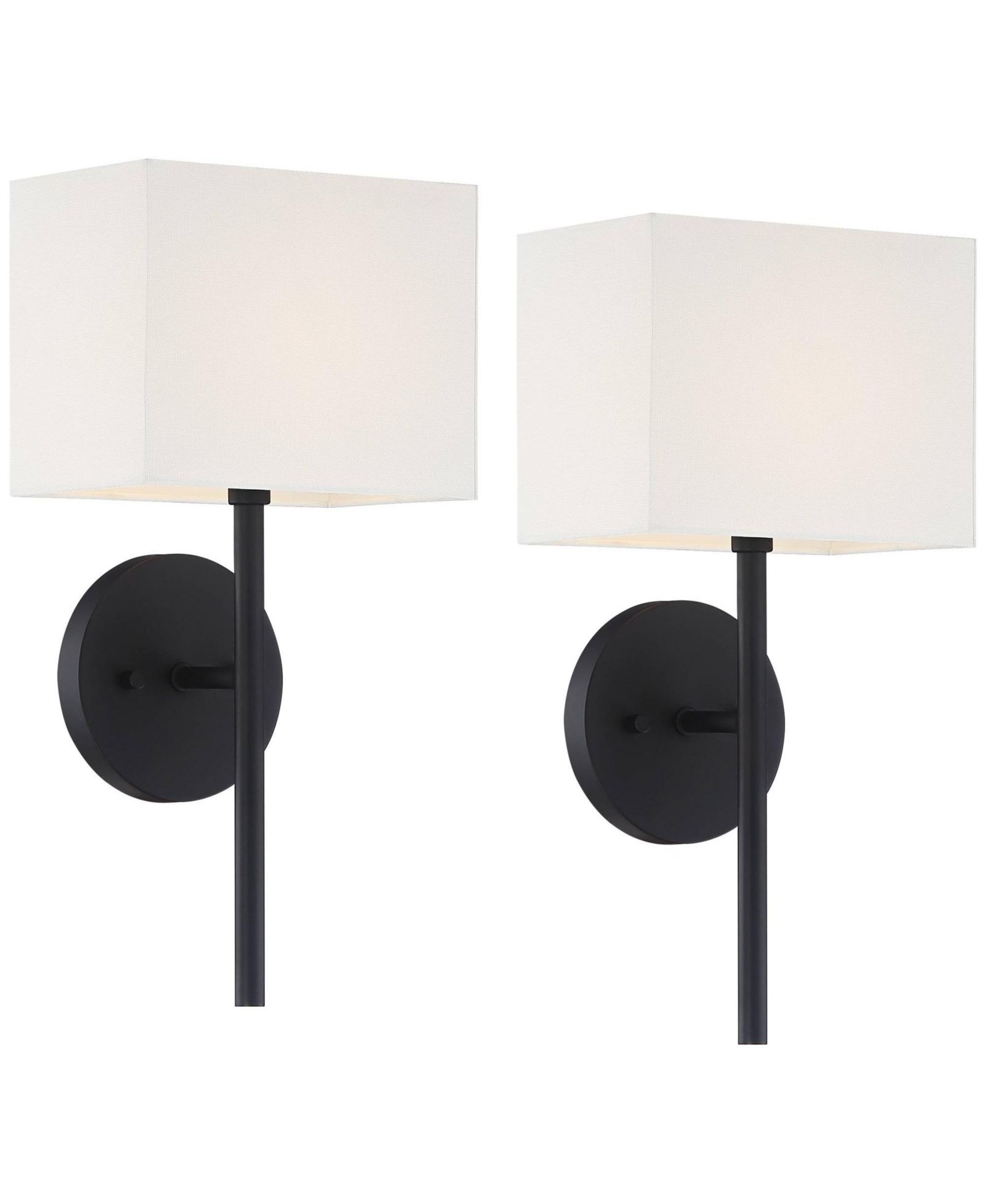 Набор из 2 настенных светильников Possini Euro Design Favreau Modern с льняными абажурами
