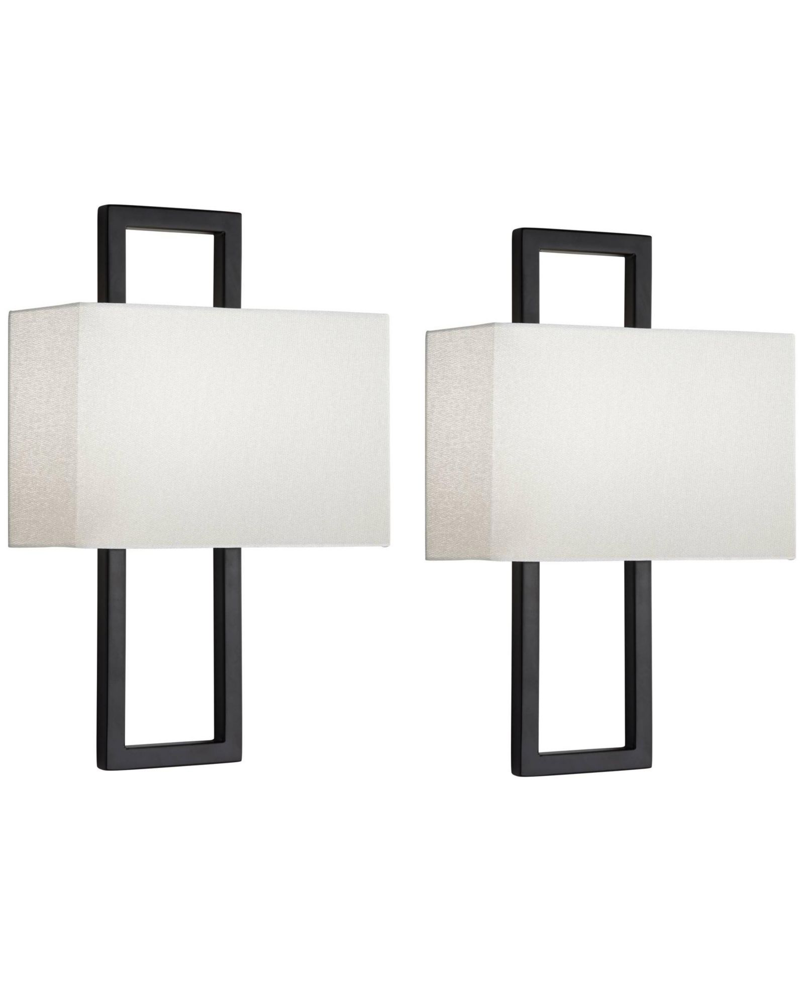 Настенные светильники Possini Euro Design Modena Modern, комплект из 2 шт., серебристые с тканевым абажуром