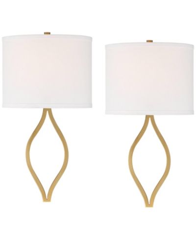Набор настенных светильников Possini Euro Design Sian Modern 2 шт. с льняными абажурами