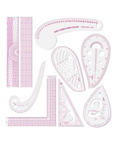 GNUADZ Fashion Clear Metric Sewing Ruler Set Pattern Rulers For Beginners Tailors Designers Quilting Embroidery Cross Crochet Knitting 9pcs