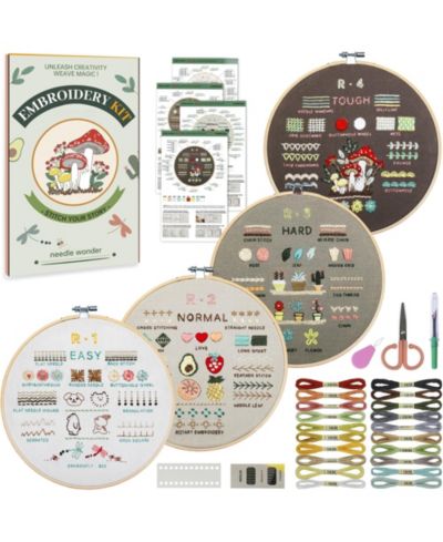 GNUADZ Набор для вышивания GNUADZ Embroidery Kit Beginners 38 Stitches