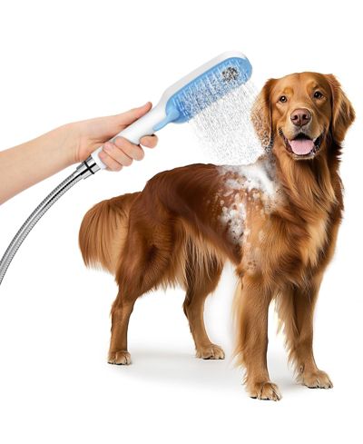 ARONKL Dog Shower Attachment 4 Spray Modes Pet Bath Sprayer with Diverter Valve 65ft Hose Indoor Outdoor Washing Supplies
