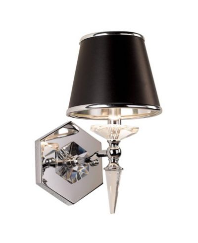 Настенный светильник Vienna Full Spectrum Manhattan Modern Chrome Crystal Hardwire 6" с бумажным абажуром для спальни, чтения, гостиной и коридора
