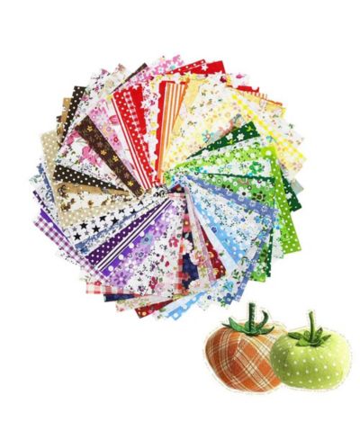GNUADZ 60 4" X 4" Craft Fabric Squares Patchwork Dot Pattern DIY Sewing Quilting
