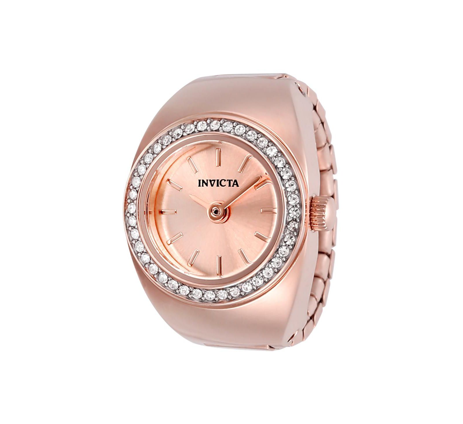 Invicta Women's 48945 Mini Ring Watch Quartz 2 Hand Rose Gold Dial Watch