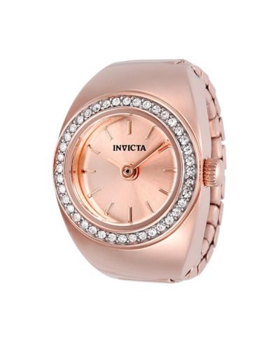 Женские кварцевые мини-часы Invicta 48945 с розовым золотом на циферблате