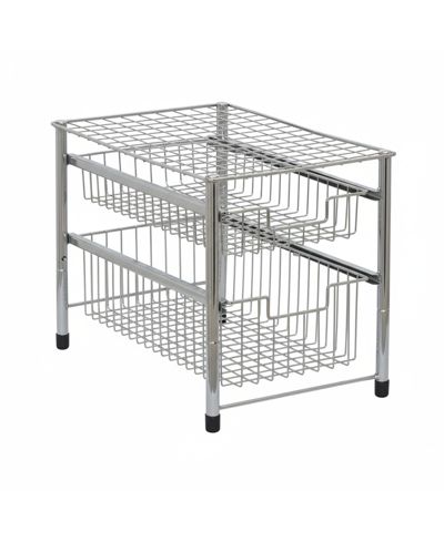 YIGII Выдвижной органайзер для шкафа, двойные металлические корзины, Stackable Metal Storage