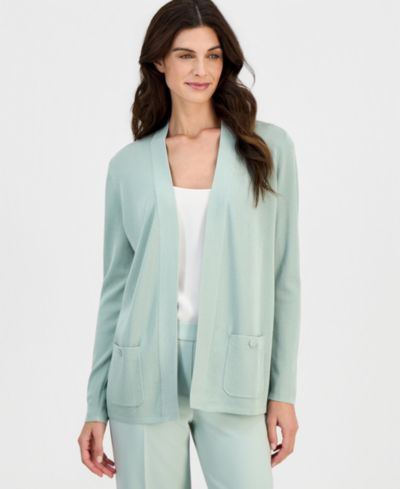 Anne Klein Women's Fine Rib Open-Front Malibu Cardigan