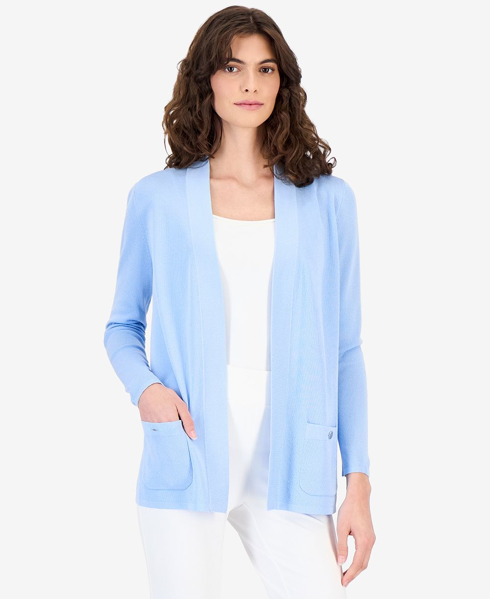 Anne Klein Women's Fine Rib Open-Front Malibu Cardigan