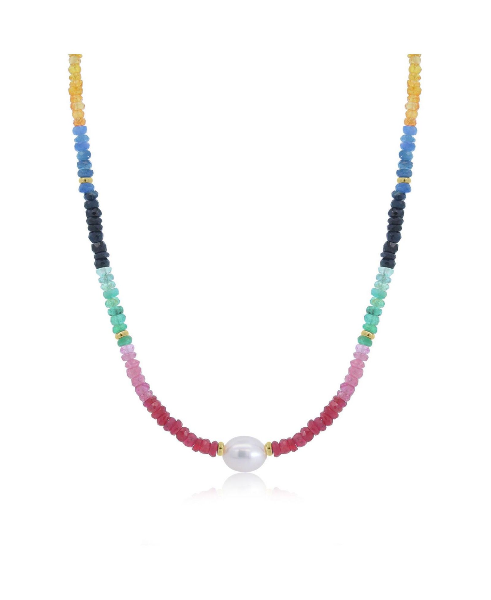 Ожерелье The Lovery Rainbow Gemstone Bead Pearl 14K Gold