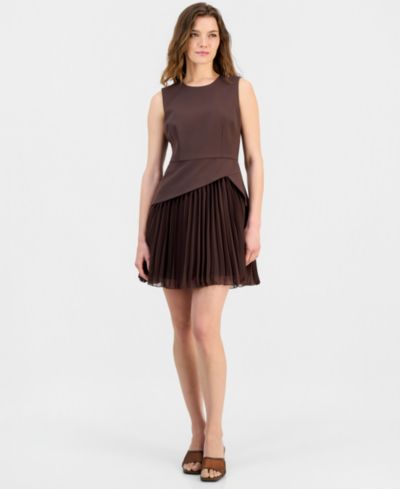 Sam Edelman Женское плиссированное платье из крепа Tailored Crepe