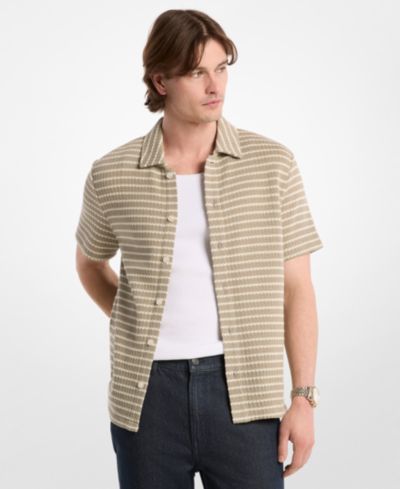 Мужская рубашка Michael Kors Pointelle Stripe с коротким рукавом