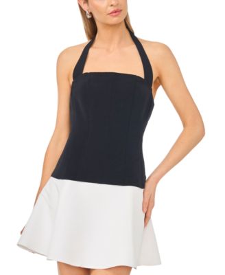 Parker Women's Square Neck Halter Combo Mini Dress