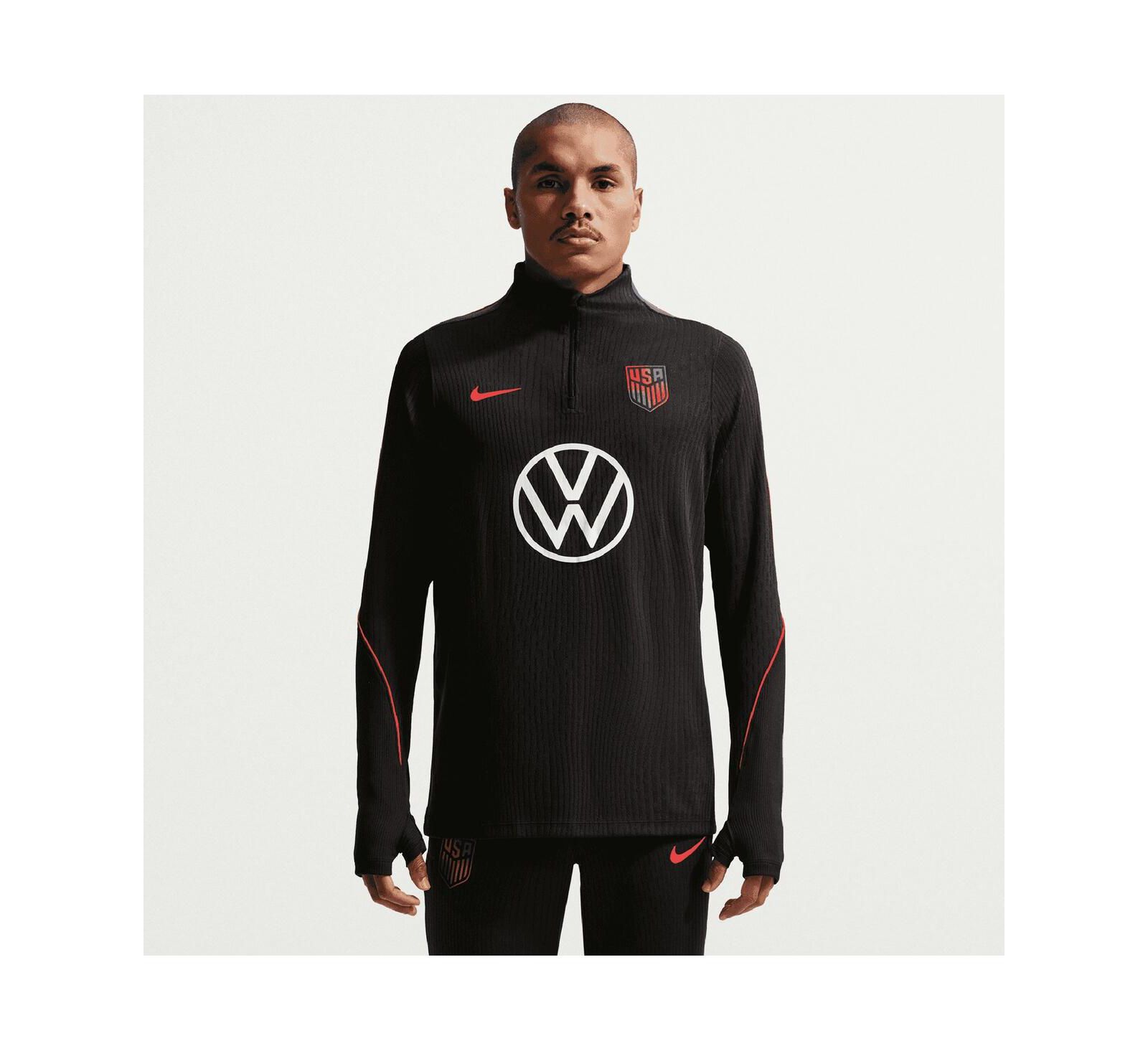 Nike Мужской черный USMNT 2026 Strike Elite Dri-FIT ADV Long Sleeve Quarter-Zip Drill Sweatshirt