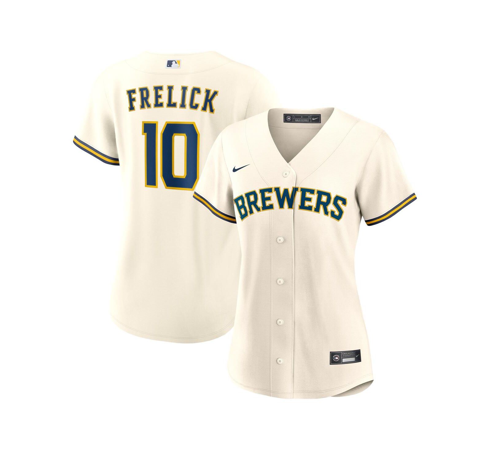 Nike Женская джерси Milwaukee Brewers Sal Frelick Home Replica, кремовая
