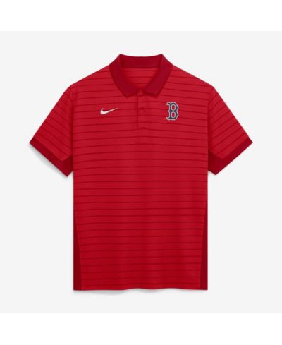 Nike Men's Red Boston Red Sox Authentic Collection Striped Victory Dri-FIT Polo Shirt
