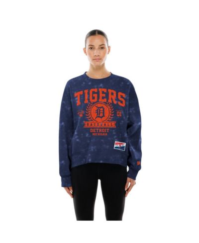 Женская объемная толстовка New Era Navy Detroit Tigers Throwback Oversized Boxy