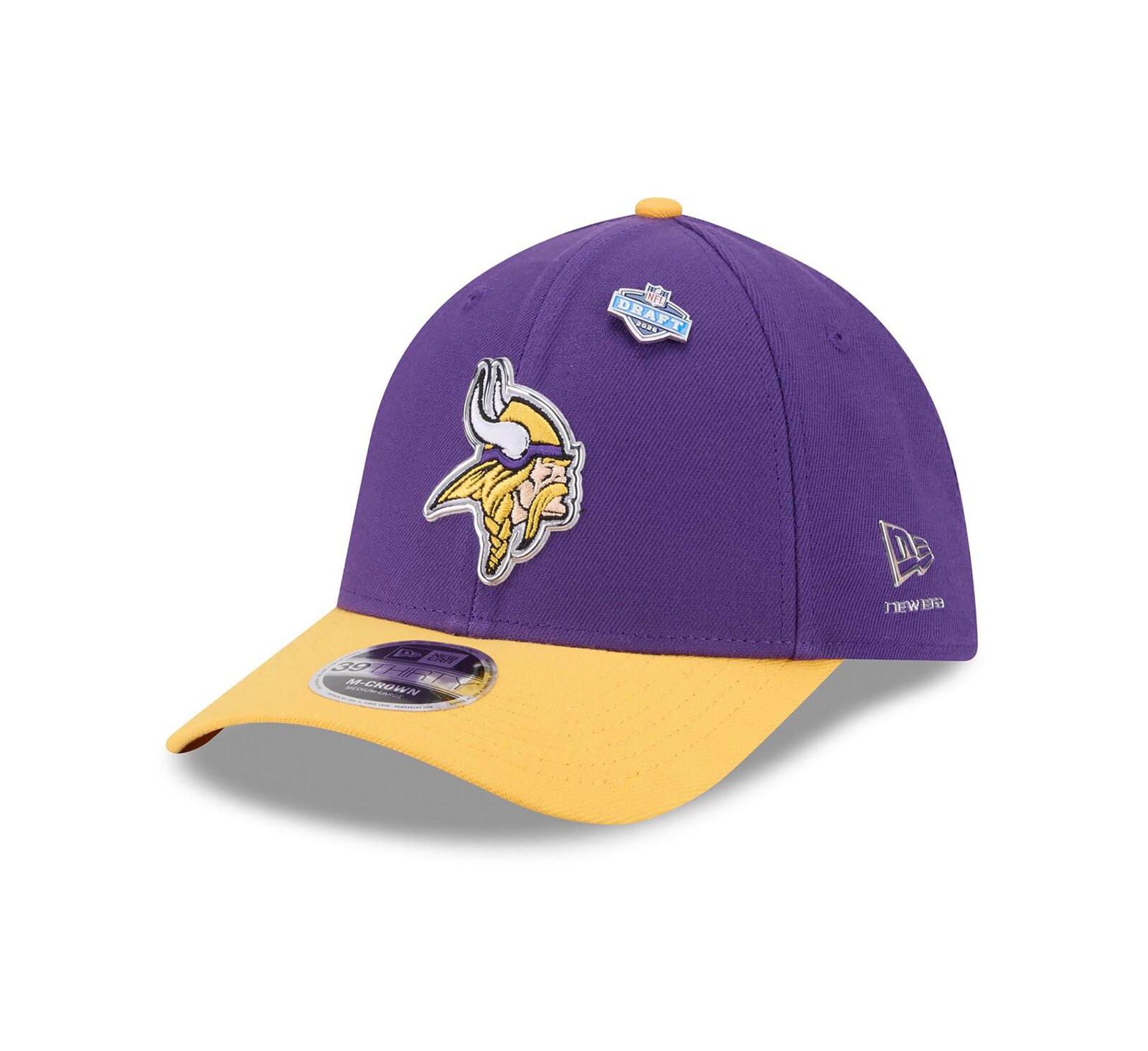 New Era Мужская фиолетовая/золотая кепка Minnesota Vikings 2026 NFL Draft 39THIRTY M-Crown Flex