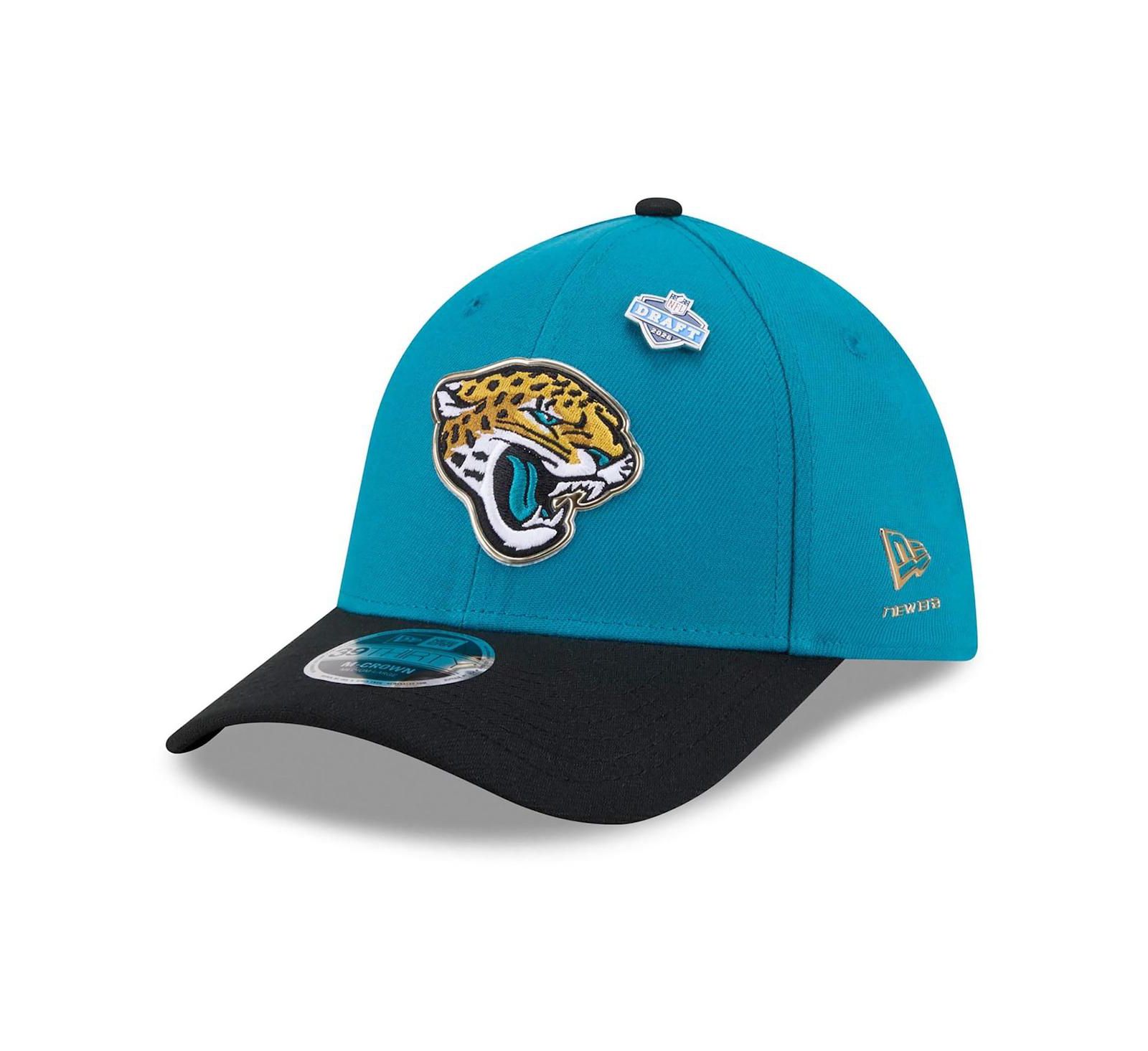 Мужская кепка New Era Jacksonville Jaguars 2026 NFL Draft 39THIRTY M-Crown Flex, бирюзово-черная