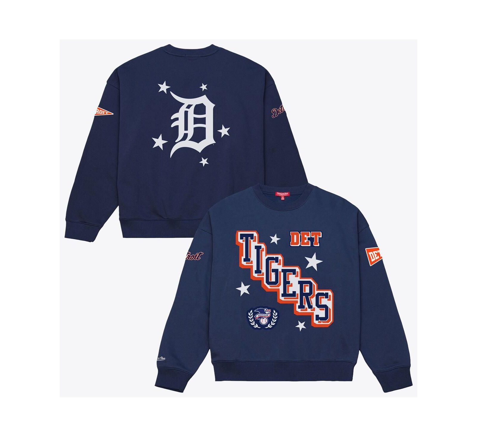 Mitchell Ness Женская темно-синяя толстовка Detroit Tigers Pep Rally