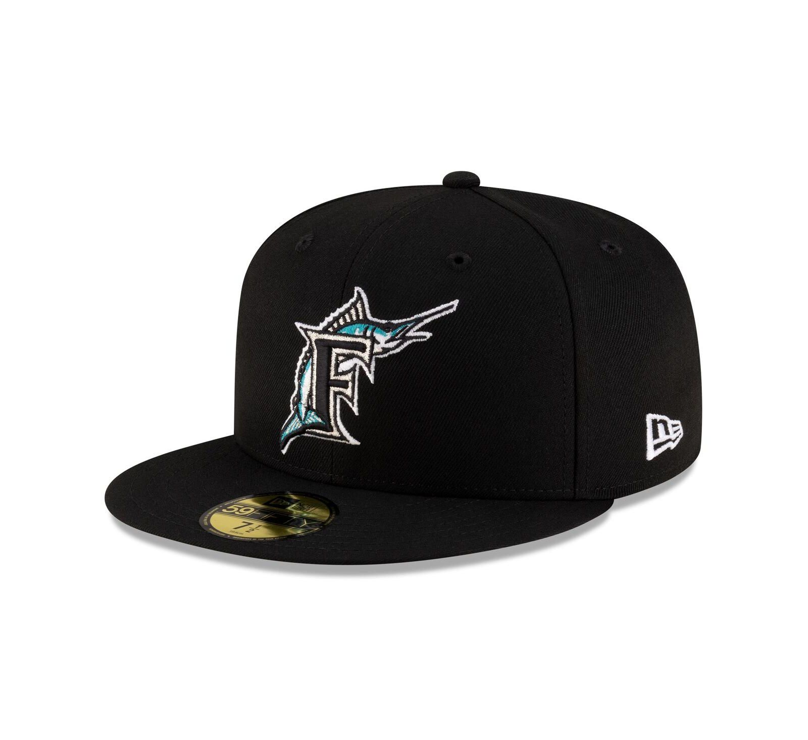 Мужская кепка New Era 59FIFTY Black Florida Marlins On-Field Authentic Collection