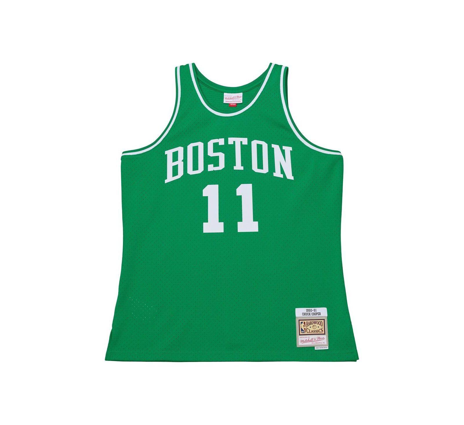 Мужская джерси Mitchell & Ness Chuck Cooper Kelly Green Boston Celtics 1950-51 Pioneers Swingman