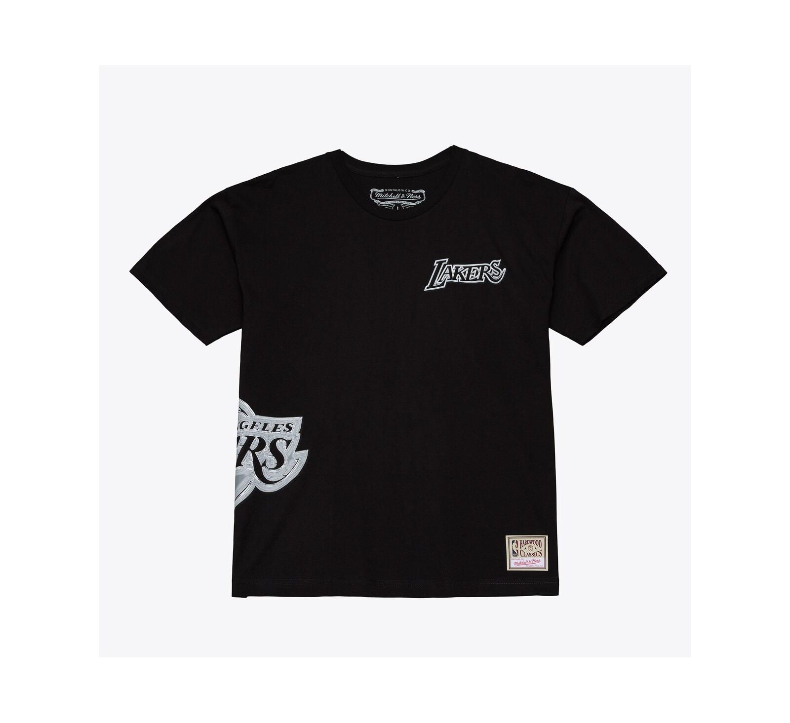 Мужская футболка Mitchell Ness Black Los Angeles Lakers Chrome Heritage