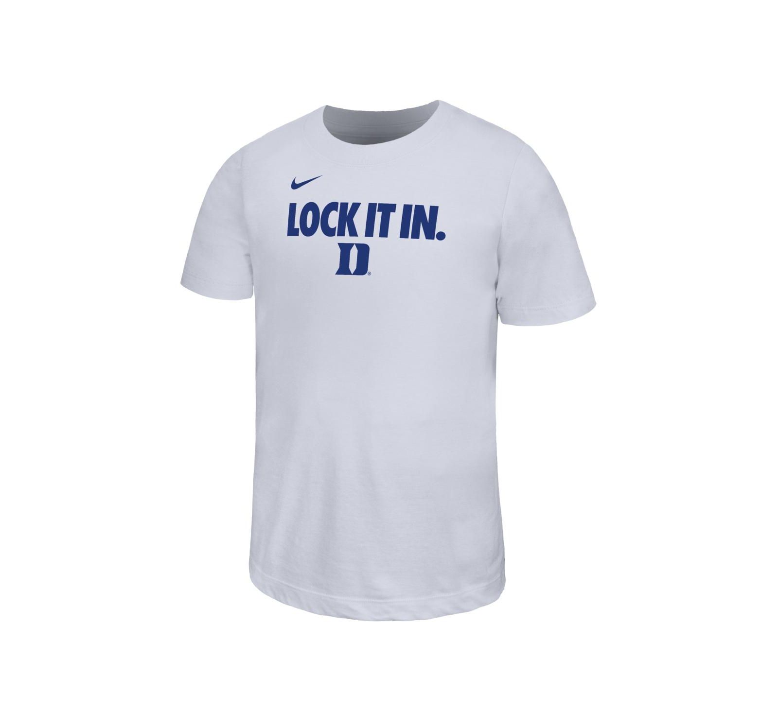 Nike Big Boys and Girls White Duke Blue Devils 2026 On-Court Bench Legend Dri-FIT T-Shirt