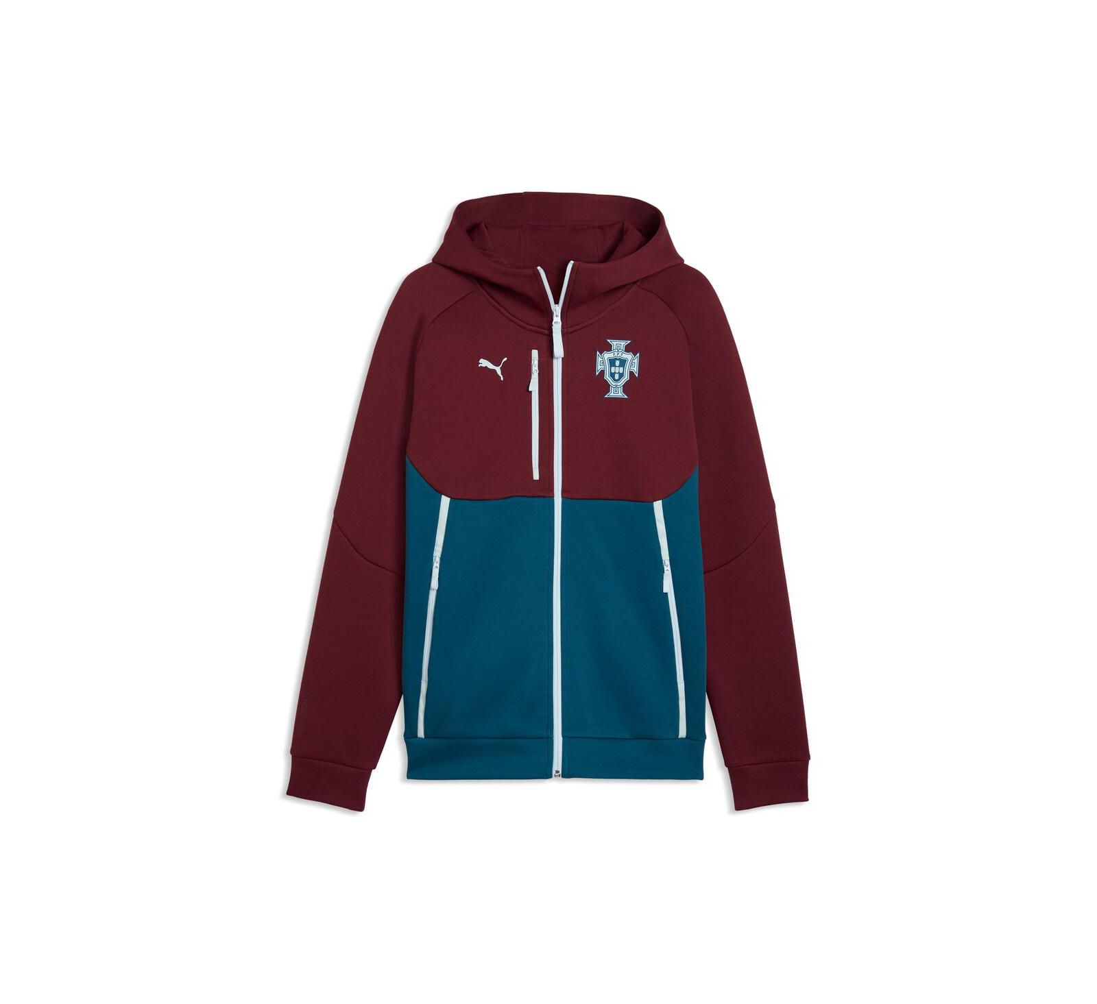 Puma Men's Maroon Portugal National Team Tech Full-Zip Hoodie