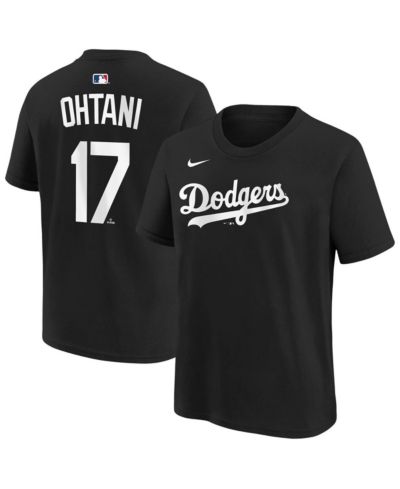 Nike футболка Shohei Ohtani Black Los Angeles Dodgers Name & Number для мальчиков и девочек