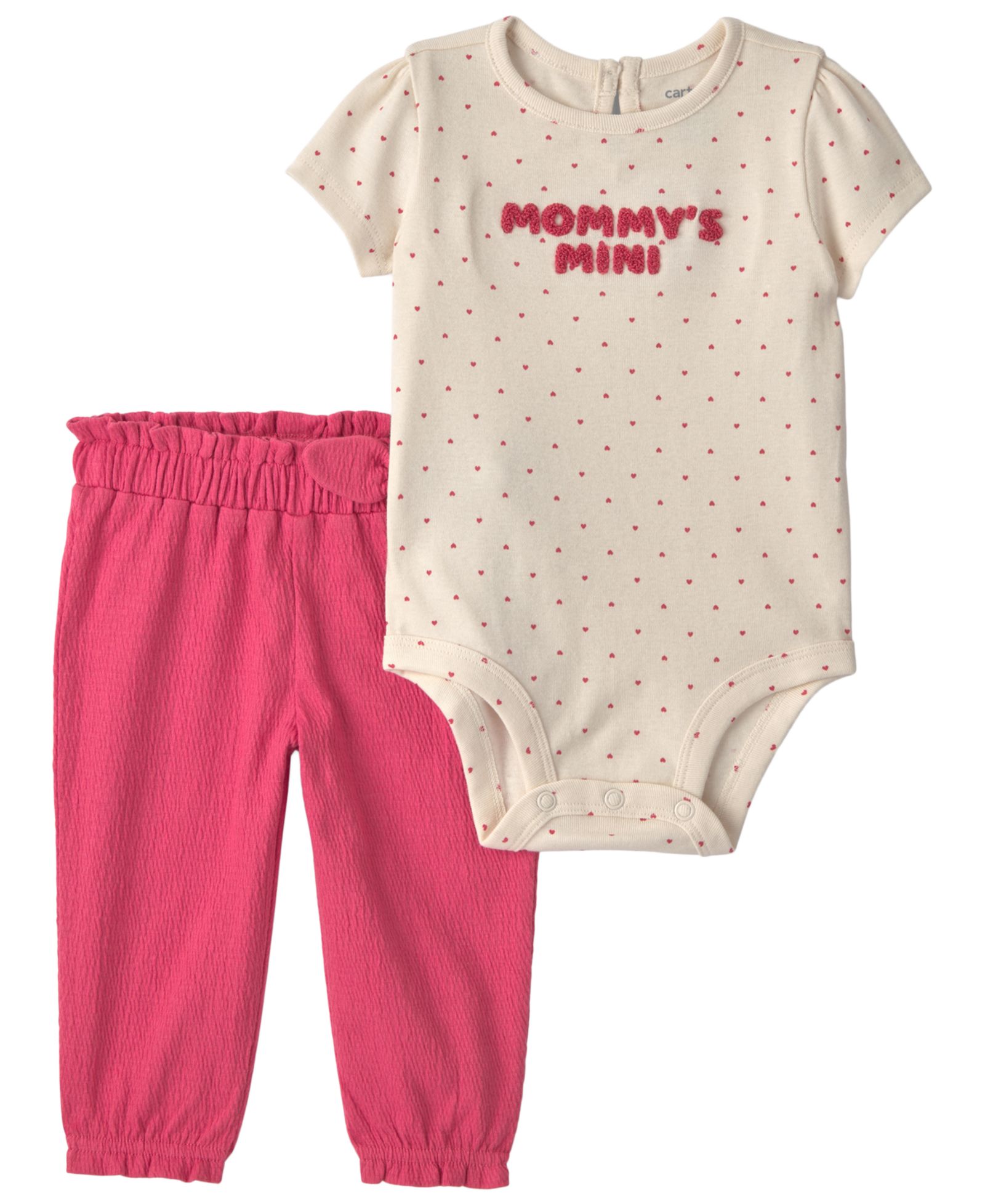 Carter's Baby Girls' Mommy's Mini Heart Bodysuit and Pant, 2-Piece Set