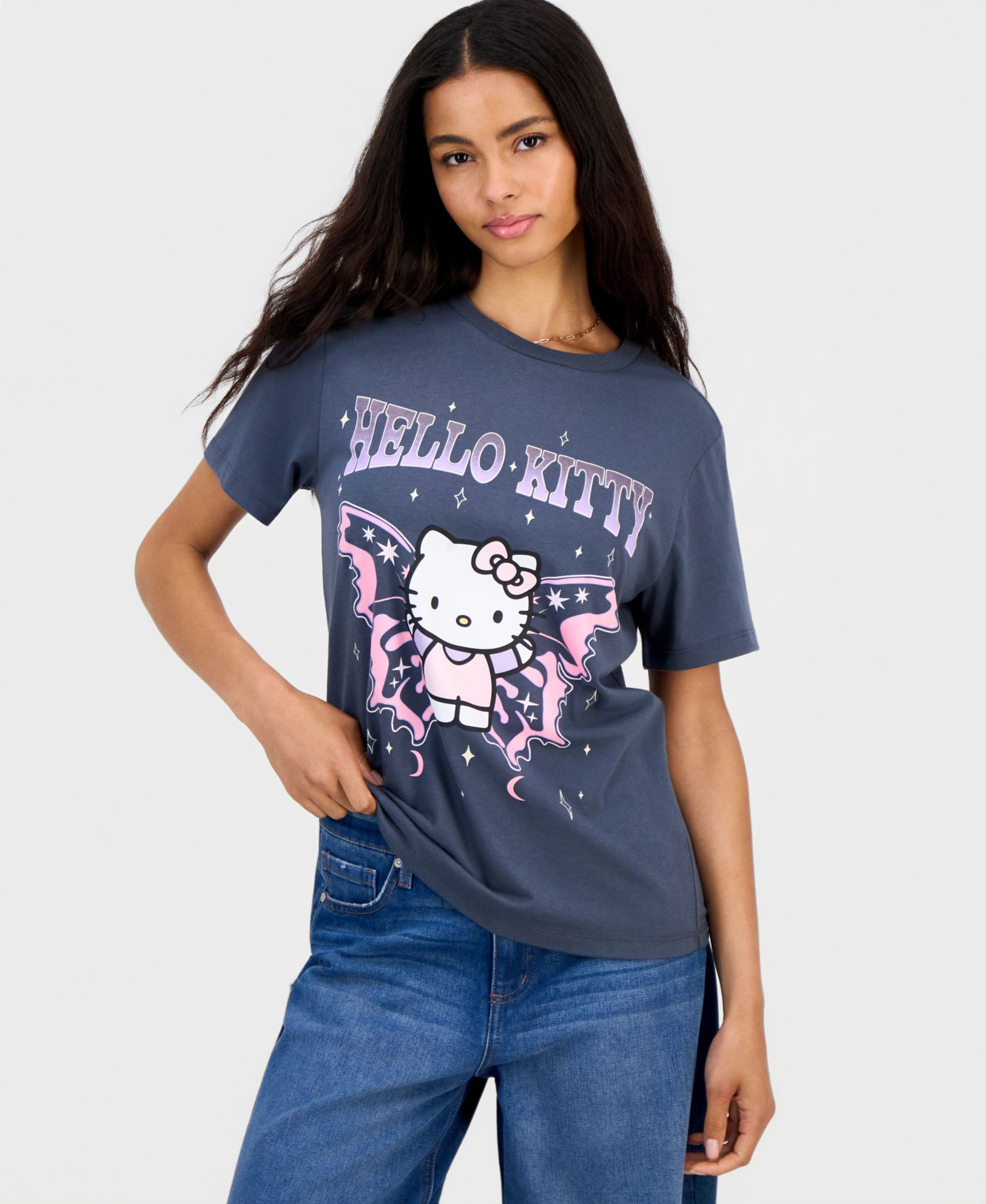 Grayson Threads, The Label Juniors' Hello Kitty Butterfly Graphic-Print Tee