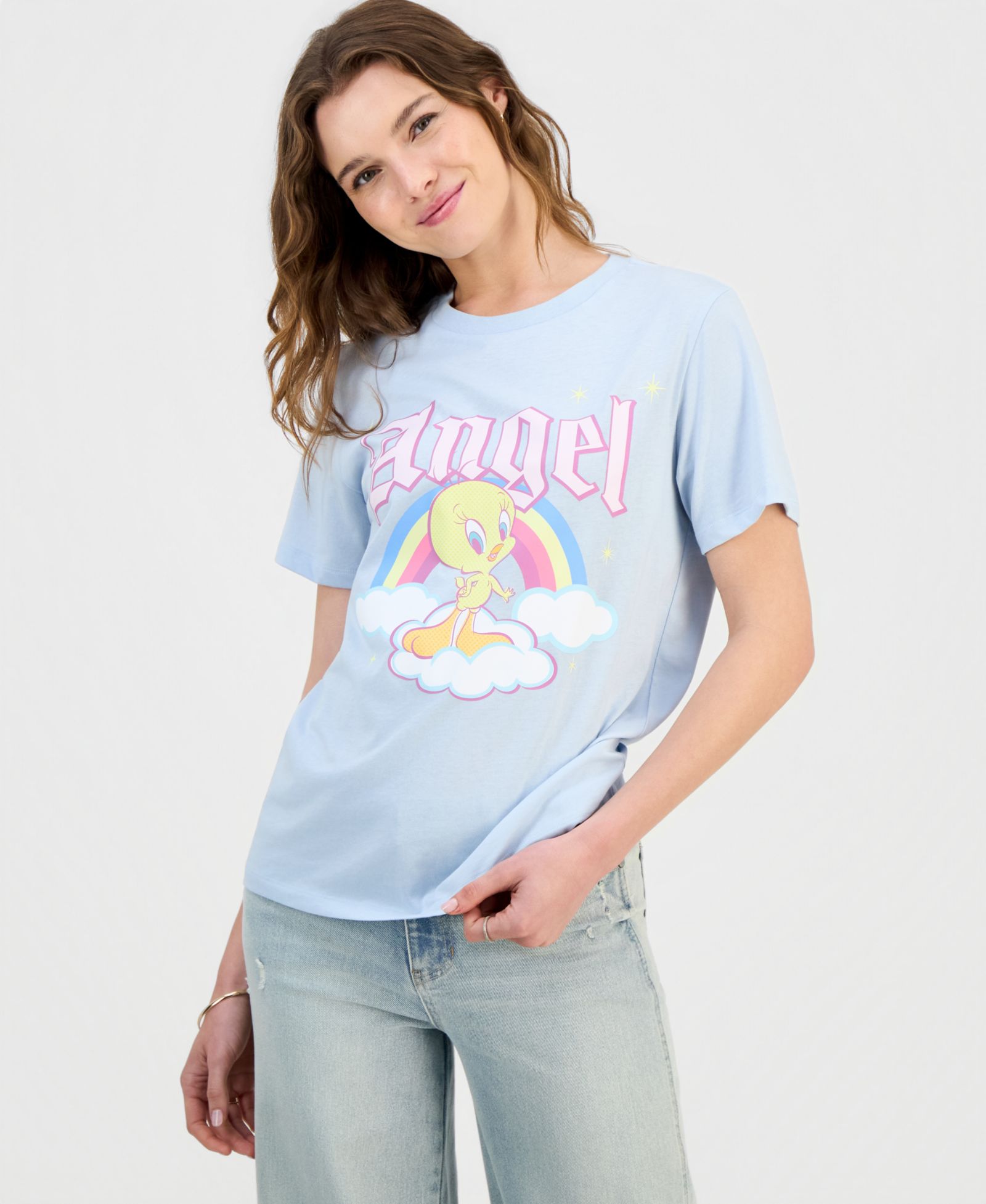 Grayson Threads, The Label Juniors' Tweety Bird Angel Graphic-Print Tee