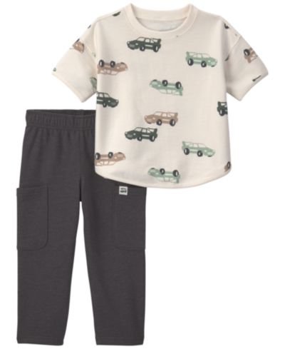 Комплект Carter's Toddler Boys' 2T-5T Car French Terry Short-Sleeve T-Shirt and Pant 2-Piece Set