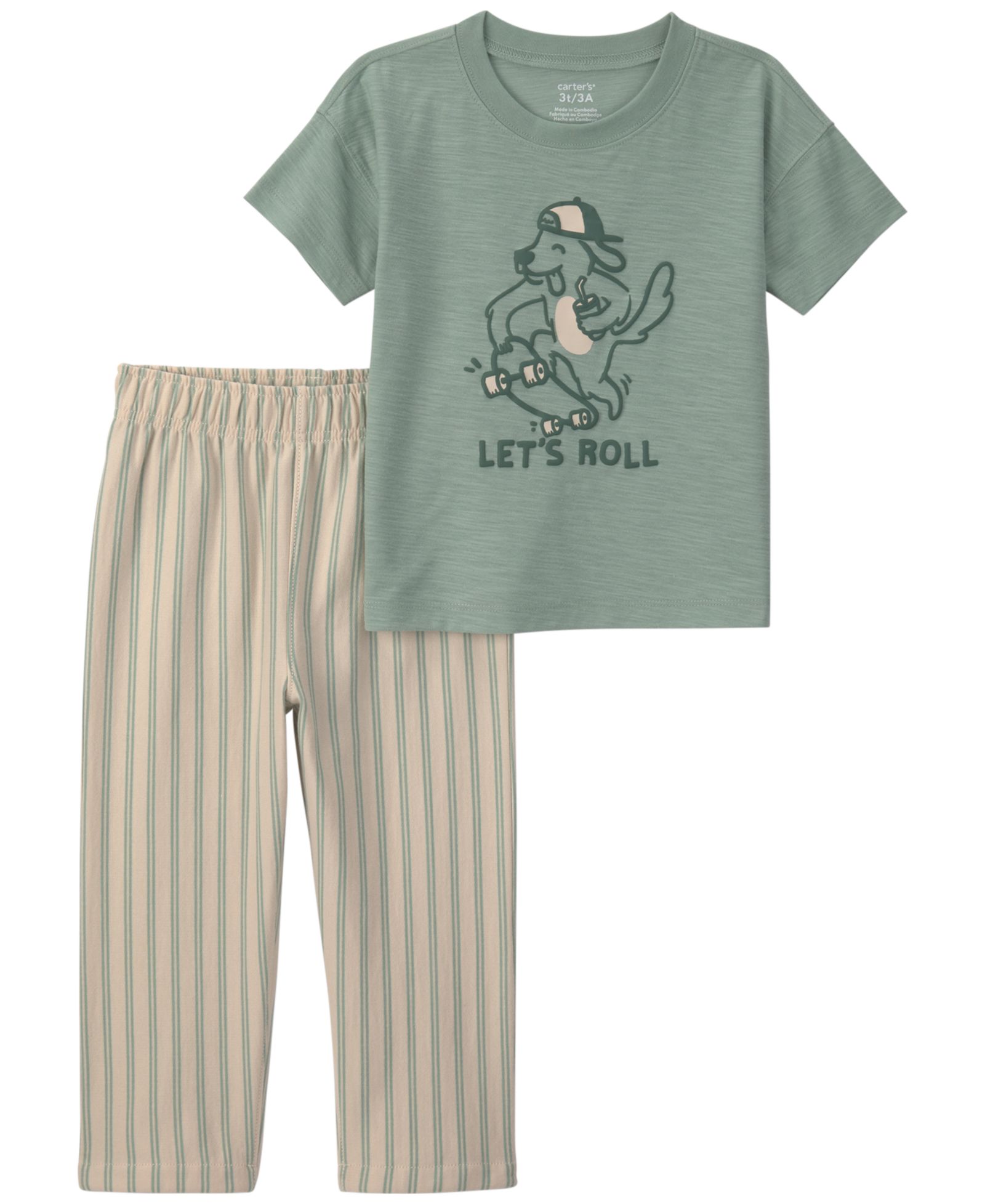 Комплект Carter's для малышей Skateboard Short-Sleeve Top and Pant